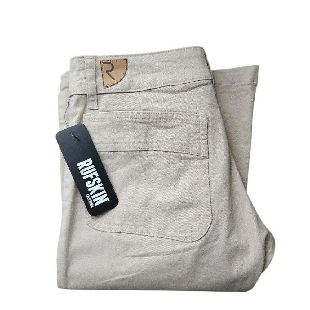 RUFSKIN Juka‎ Twill Flare Bootcut Pants Sand NWT Made In USA Size 28